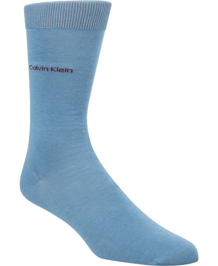 Calvin Klein Men's Socks, Giza Cotton Flat Knit Crew Macy's
