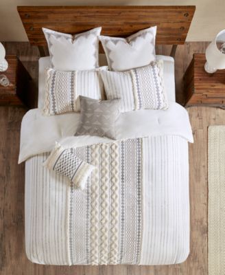 Imani Textured Cotton Chenille Printed 3-Pc. Comforter Set, Full/Queen