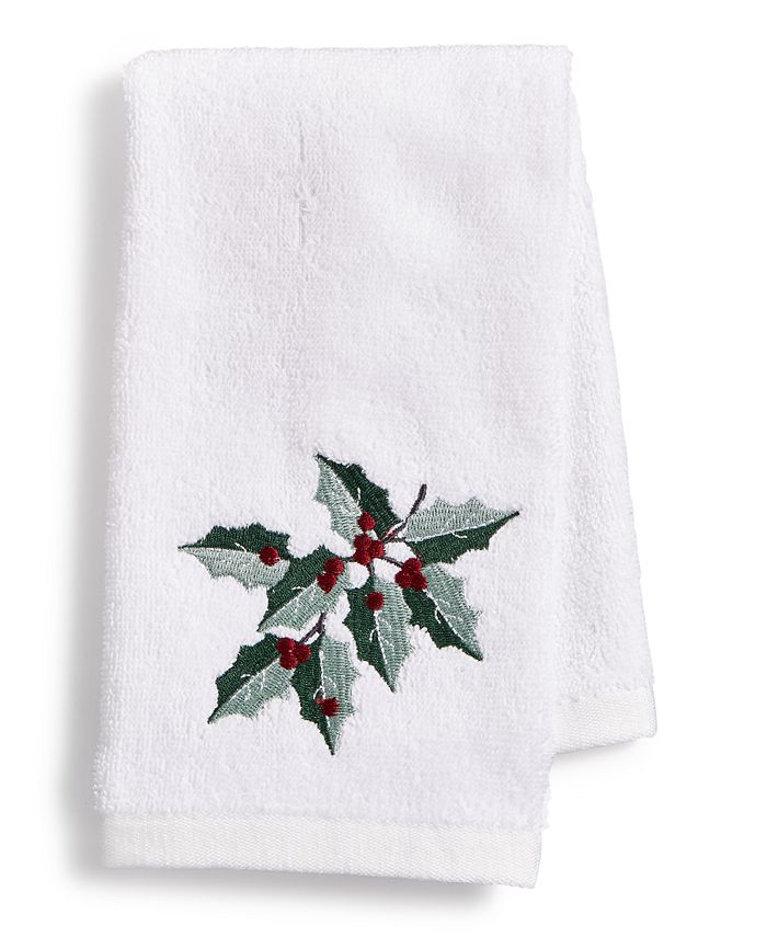 Martha Stewart Collection CLOSEOUT! Holly Embroidered Cotton 2-Pc ...
