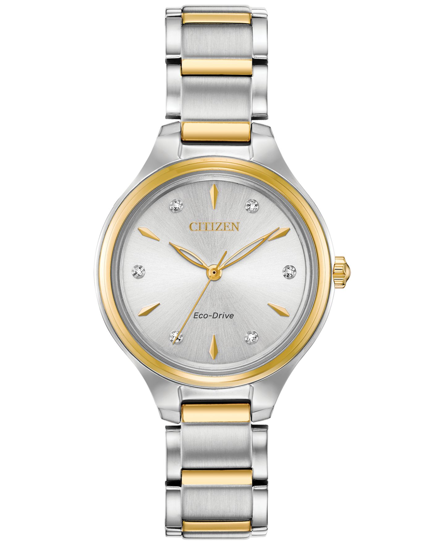 Женские часы Citizen Eco-Drive Corso Diamond-Accent Two-Tone Stainless Steel Bracelet Watch 29mm — фото 1
