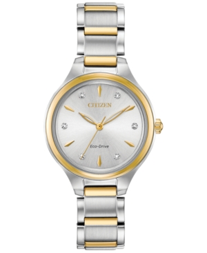 image of Citizen Eco-Drive Women-s Corso Diamond-Accent Two-Tone Stainless Steel Bracelet Watch 29mm