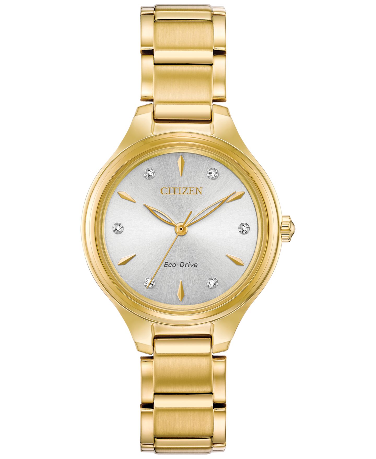 Женские часы Citizen Eco-Drive Corso Diamond-Accent Gold-Tone Stainless Steel Bracelet Watch 29mm — фото 1