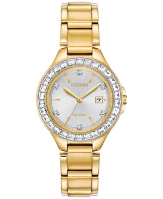 Citizen - Women's Silhouette Crystal Gold-Tone Stainless Steel Bracelet Watch 31mm