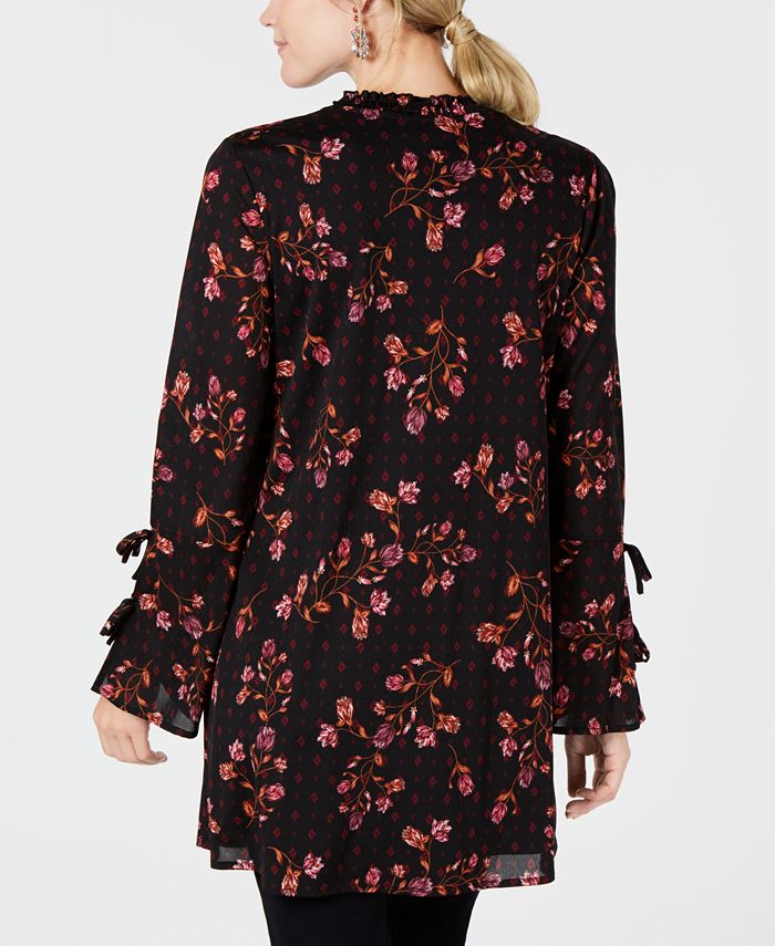 Style & Co Printed Split-Neck Tunic Top, Created for Macy's & Reviews ...