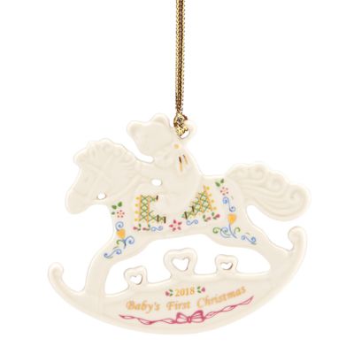 Lenox - 2018 Baby's First Christmas Rocking Horse Ornament, Created for Macy's