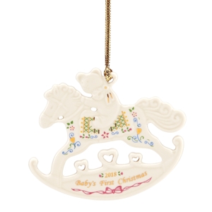 Lenox 2018 Baby's First Christmas Rocking Horse Ornament Created for Macy's