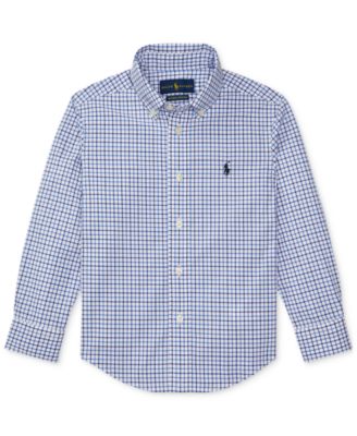 Ralph Lauren Kids checkered-patchwork cotton shirt