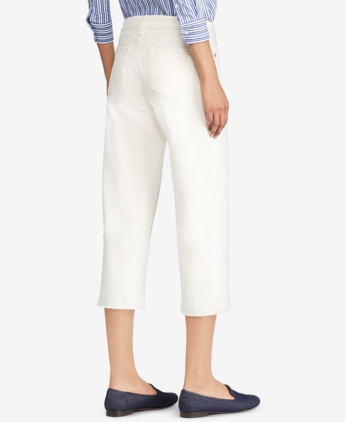 Ralph Lauren Women's Cropped Wide Leg Jeans Blue Size 6
