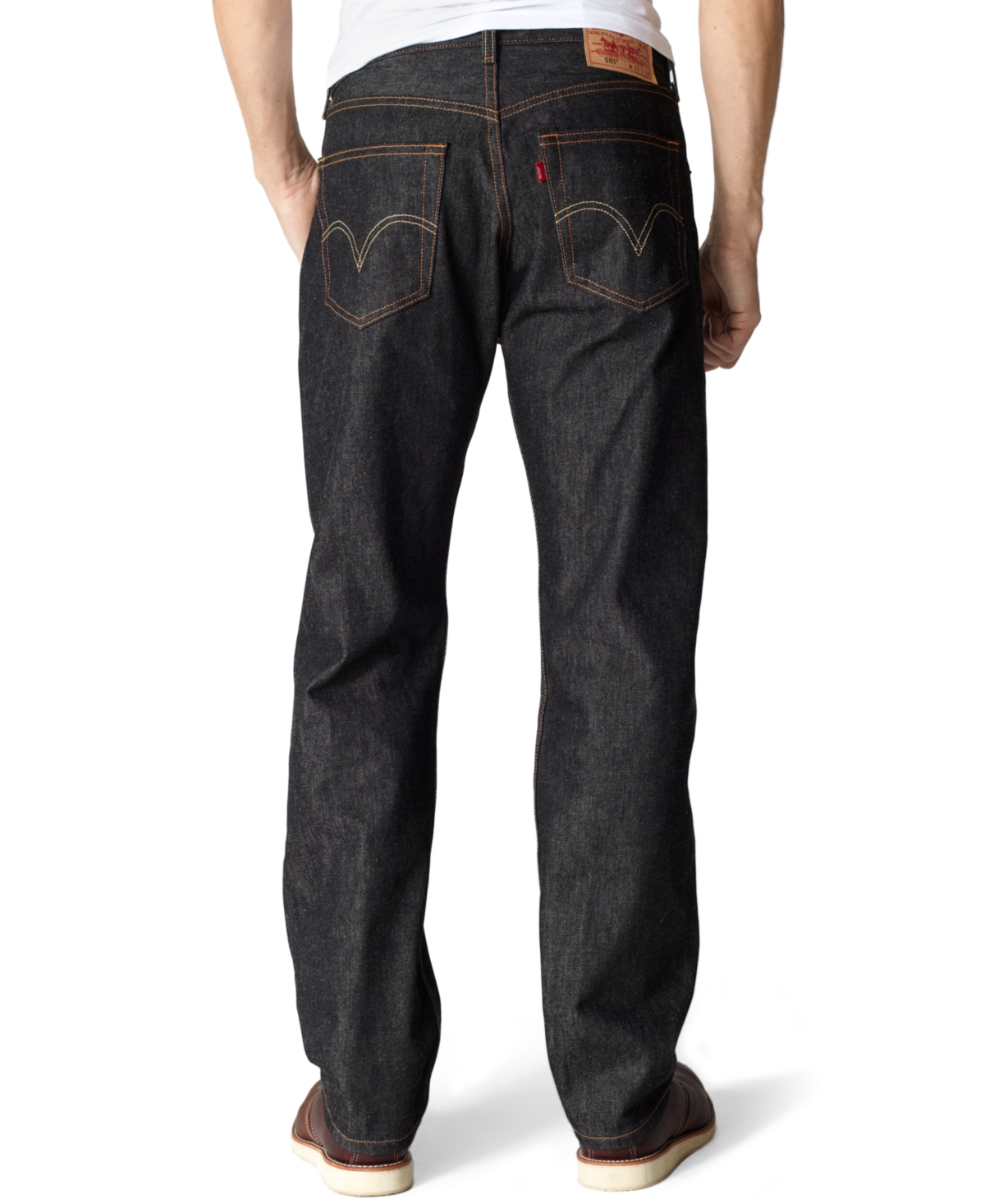 Levi's Men's 501 Original Shrink-to-Fit Non-Stretch Jeans - Black Rigid- Shrink to Fit