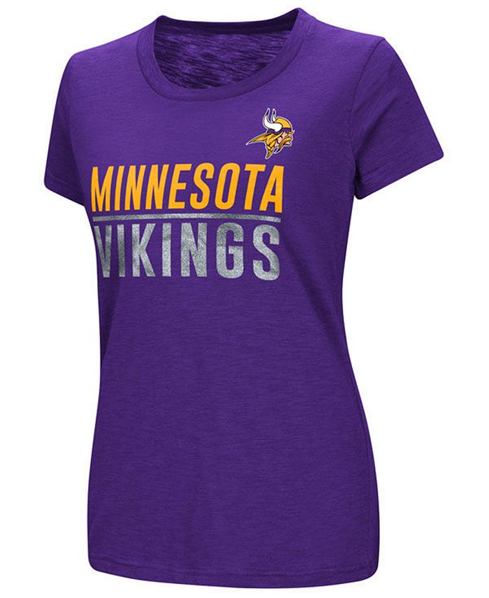 G-III Sports Women's Minnesota Vikings Dynasty Stacked Glitter T-Shirt ...