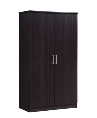 Hodedah - 2-Door Armoire with 4-Shelves in Chocolate