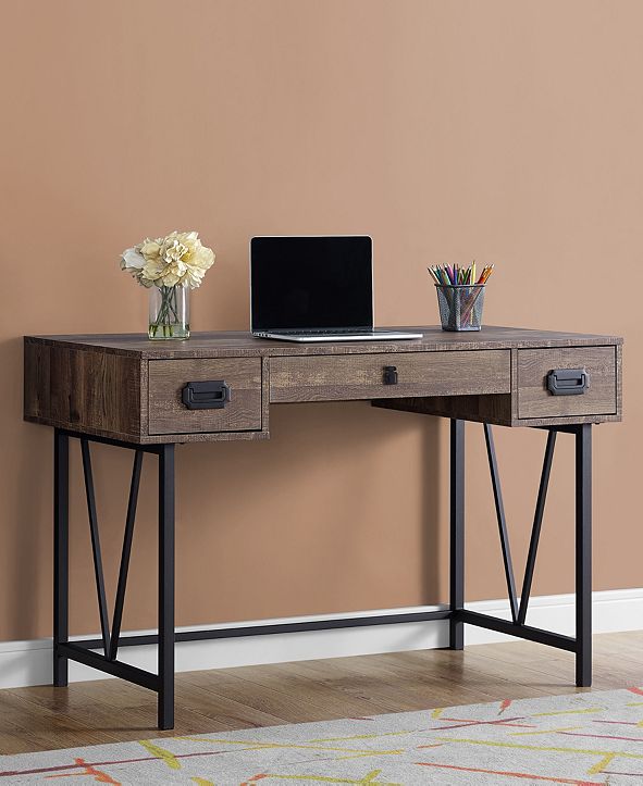 Monarch Specialties Wood Grain 48"L Computer Desk in Brown & Reviews