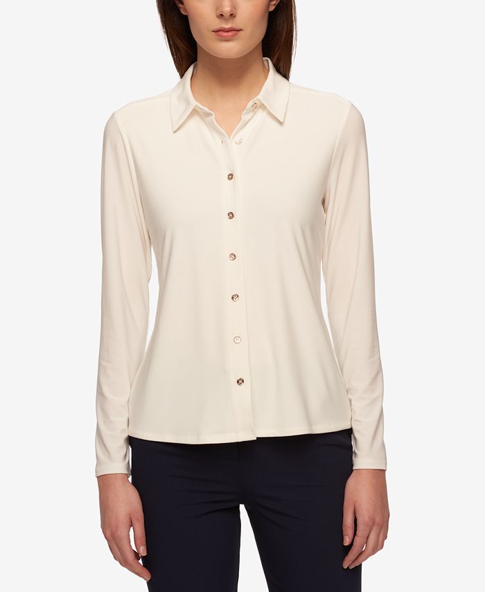 Tommy Hilfiger Women’s Point-Collar Blouse - Macy's