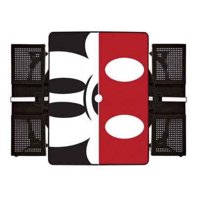 Mickey Mouse Silhouette Picnic Table Portable Folding Table with Seats 