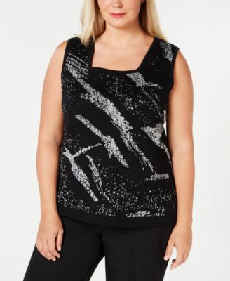 Kasper - Plus Size Metallic Sweater Top