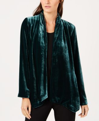 Eileen Fisher Velvet Open Front Jacket Regular Petite Macy s