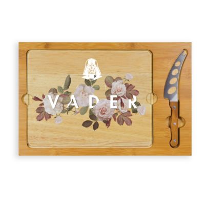Disney - Star Wars Darth Vader Icon Glass Top Cutting Board & Knife Set