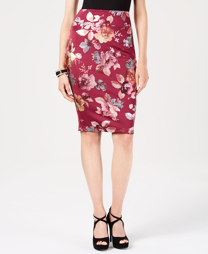 Thalia Sodi Antonella Floral-Print Scuba Skirt, Created for Macy's - Macy's
