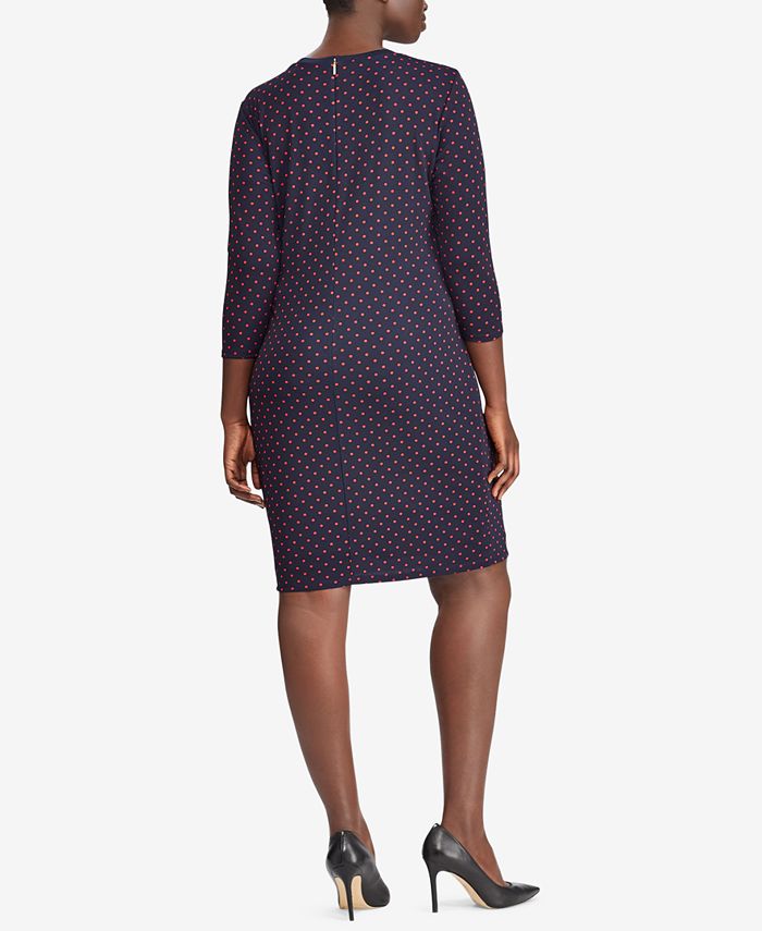 Lauren Ralph Lauren Plus Size Polka-Dot-Print Dress - Macy's