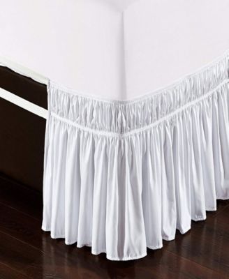 Wrap Around Bed Skirt, Elastic Dust Ruffle Easy Fit, Wrinkle and Fade Resistant - Twin/Full