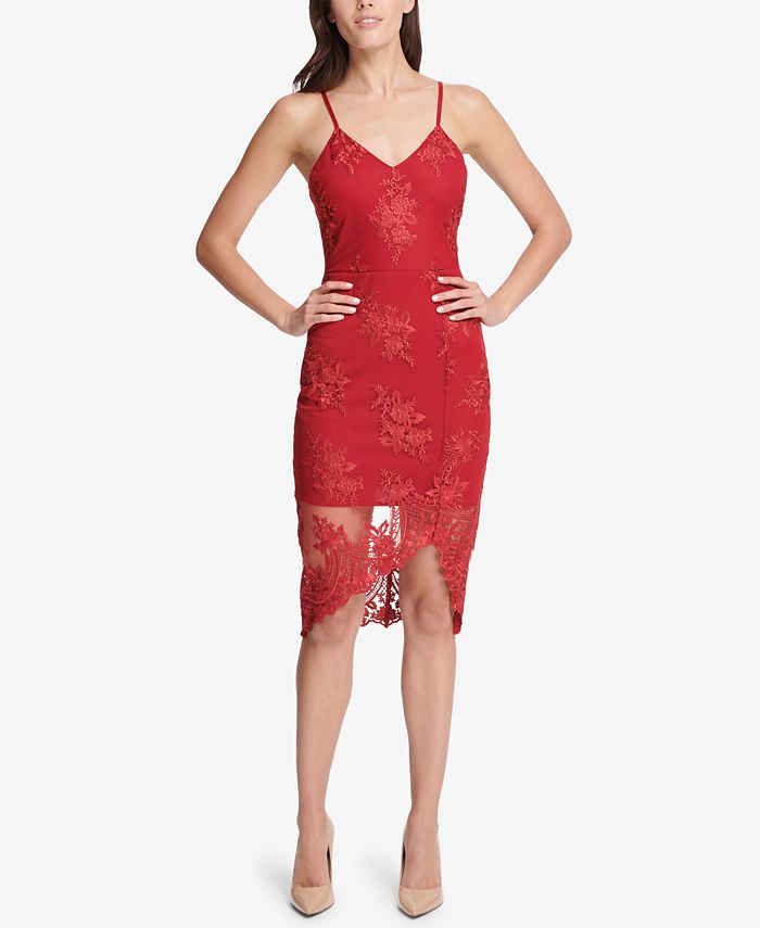 Guess Embroidered Bodycon Dress Reviews Dresses Women Macy S
