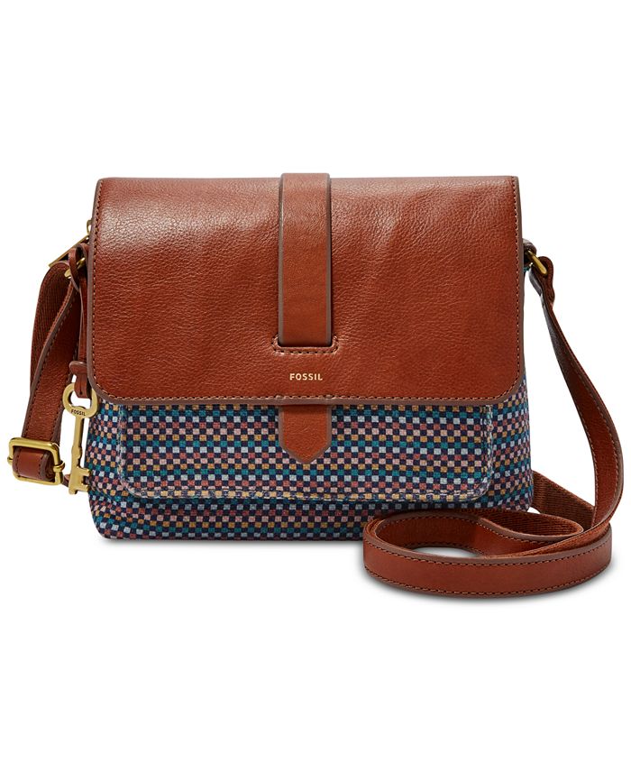 Fossil kinley small store crossbody black stripe