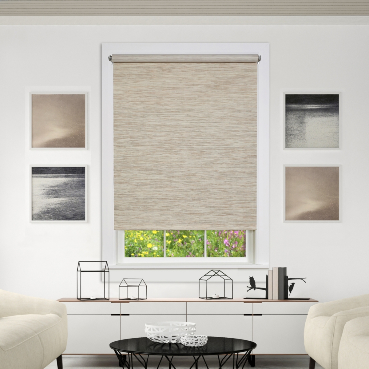 Cords Free Privacy Jute Window Shade, 20" x 72" - Natural