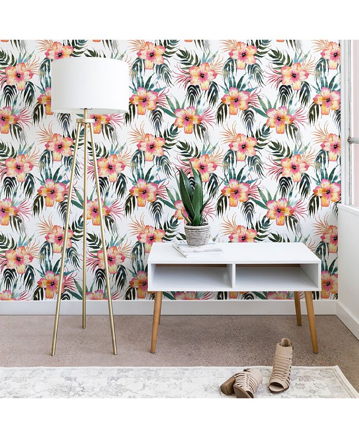 Deny Designs Schatzi Brown Honolua Tropical White 2'x4' Wallpaper - Macy's