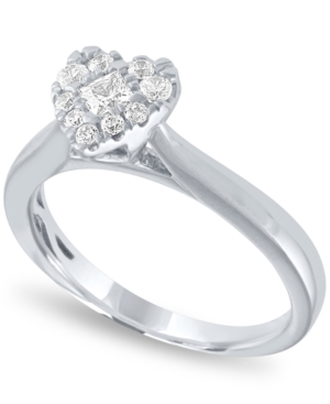 image of Diamond Heart Halo Ring (1/3 ct. t.w.) in 14k White Gold