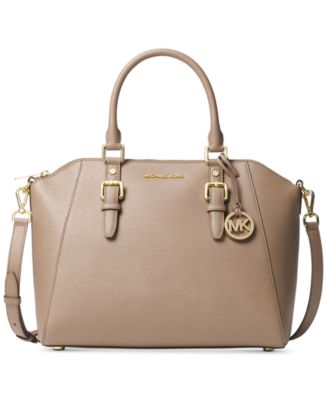 Michael Kors Charlotte Ciara Large Top Zip Tote Luggage Saffiano Leather
