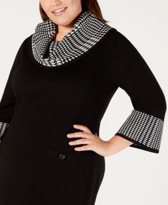 Jessica Howard Plus Size Cowl-Neck Sweater Dress