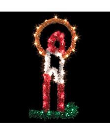 4’ Metallic Candle Halo Commercial Pole Decoration With 40 LED Lights.
