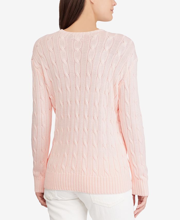 Polo Ralph Lauren Pink Pony Cable-Knit Sweater & Reviews - Sweaters ...