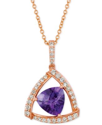 Le Vian - Amethyst (1-5/8 ct. t.w.) & Diamond (1/3 ct. t.w.) 18" Pendant Necklace in 14k Rose Gold