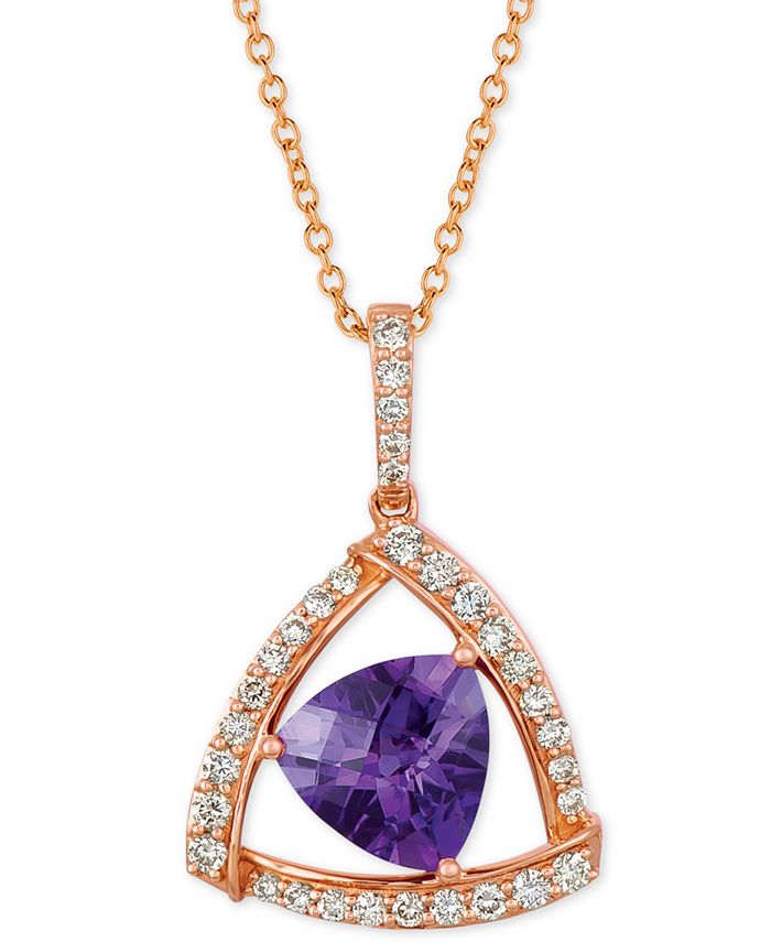 Le Vian - Amethyst (1-5/8 ct. t.w.) & Diamond (1/3 ct. t.w.) 18" Pendant Necklace in 14k Rose Gold