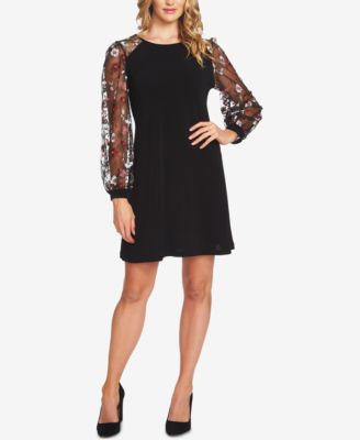 CeCe Puffed-Sleeve Shift Dress