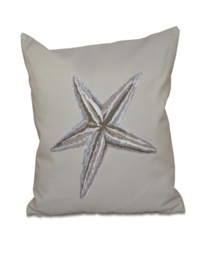 E By Design 16 Inch Taupe Decorative Coastal Throw Pillow