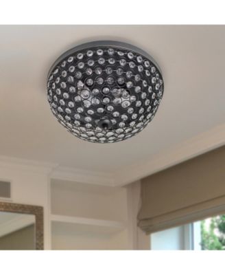 Elegant Designs 2 Light Elipse Crystal Flush Mount Ceiling Light