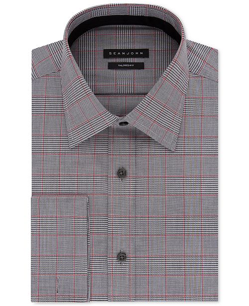 Sean John Big and Tall Check French Cuff Dress Shirt ...
