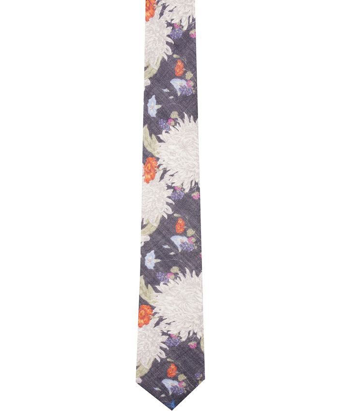 Bar III Men's Berwick Floral Skinny Wool Tie, Created for Macy's - Macy's