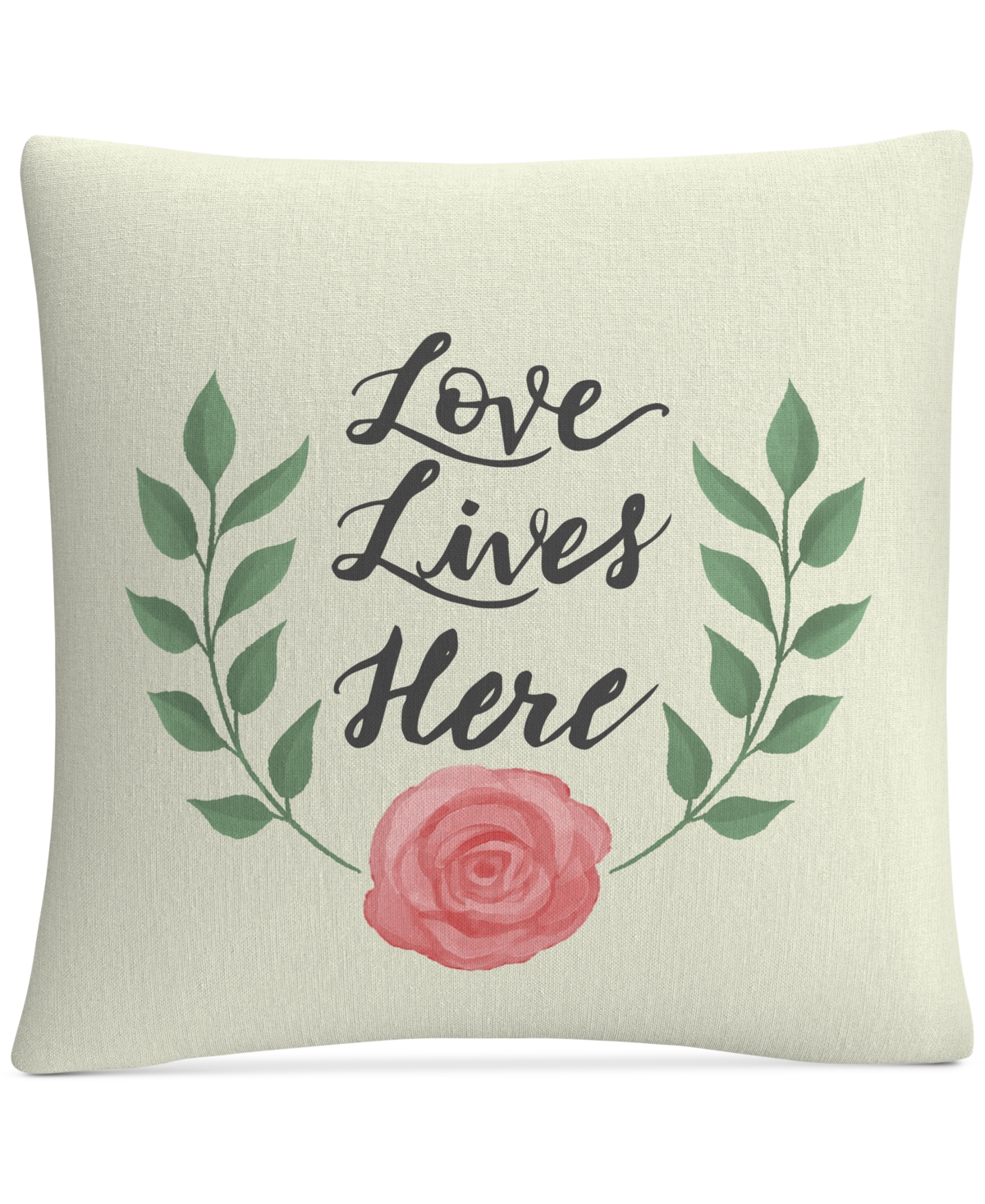 Abc Love Lives Here Decorative Pillow, 16 x 16