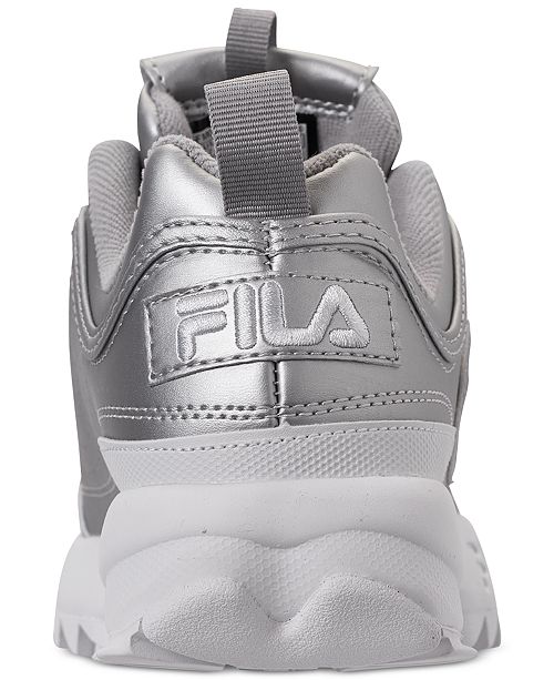 Women's fila disruptor ii premium metallic casual shoes hot sale