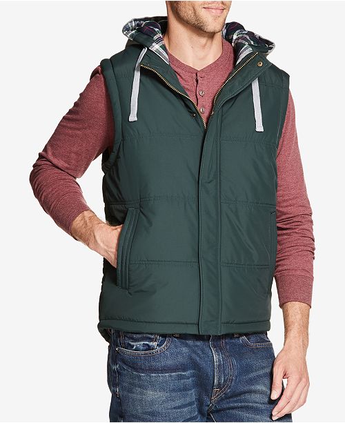 Weatherproof Vintage Men's Quilted Hooded Vest, Created for Macy's