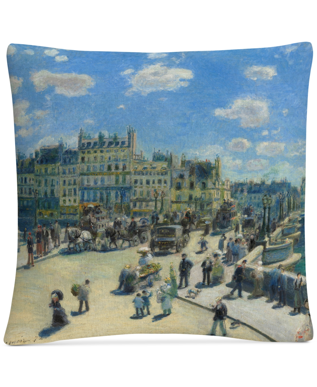 Pierre Renoir Pont Neuf Paris 1872 Decorative Pillow, 16 x 16