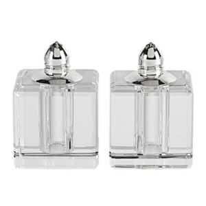 Badash Crystal Vitality Platinum Salt & Pepper Shaker Pair In Silver
