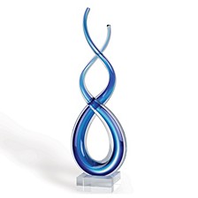 Touch Of The Blues Art Glass Sculpture