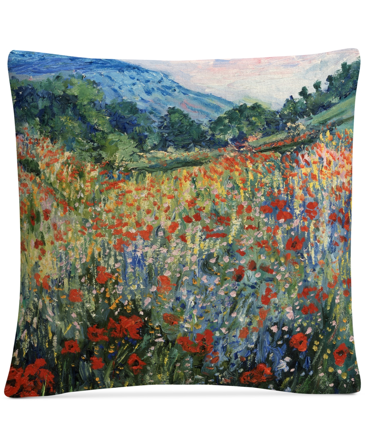 Masters Fine Art Field of Wild Flowers Decorative Pillow, 16 x 16