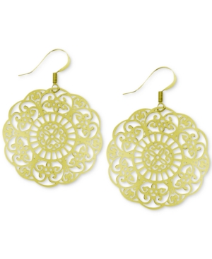 image of Essentials Filigree Disc Drop in Fine Silver Plate Earrings