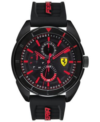 Ferrari - Men's Forza Black Silicone Strap Watch 45mm