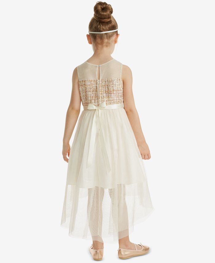 Rare Editions Toddler Girls Boucle Illusion Neck Dress Macy's